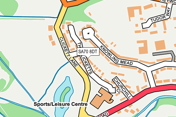 SA70 8DT map - OS OpenMap – Local (Ordnance Survey)