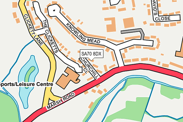 SA70 8DX map - OS OpenMap – Local (Ordnance Survey)