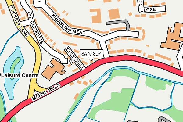 SA70 8DY map - OS OpenMap – Local (Ordnance Survey)