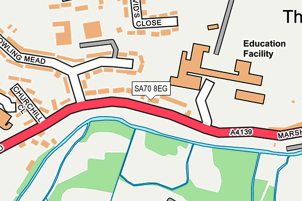 SA70 8EG map - OS OpenMap – Local (Ordnance Survey)