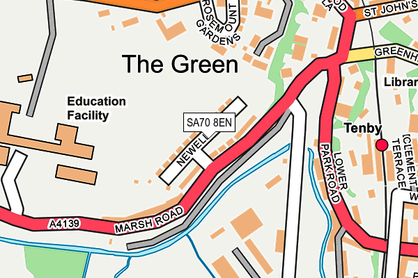 SA70 8EN map - OS OpenMap – Local (Ordnance Survey)