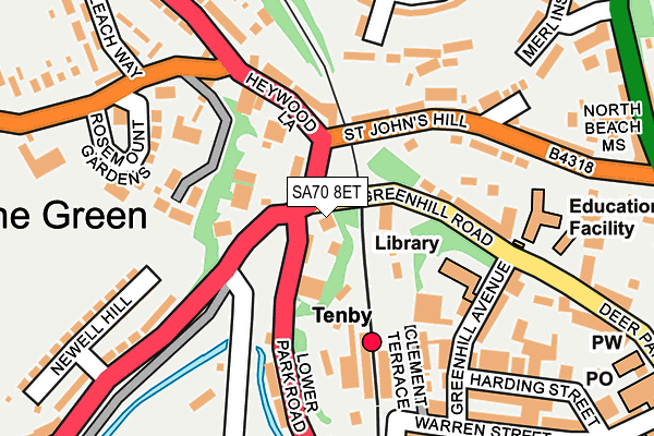 SA70 8ET map - OS OpenMap – Local (Ordnance Survey)