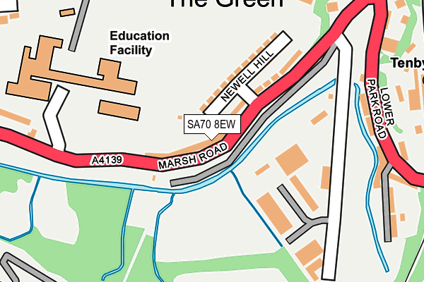 SA70 8EW map - OS OpenMap – Local (Ordnance Survey)