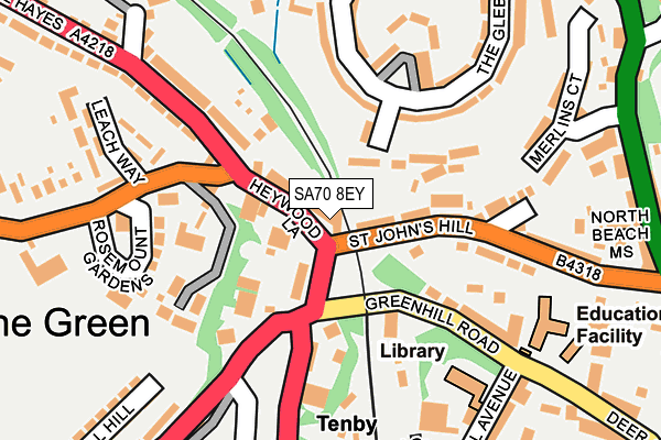 SA70 8EY map - OS OpenMap – Local (Ordnance Survey)
