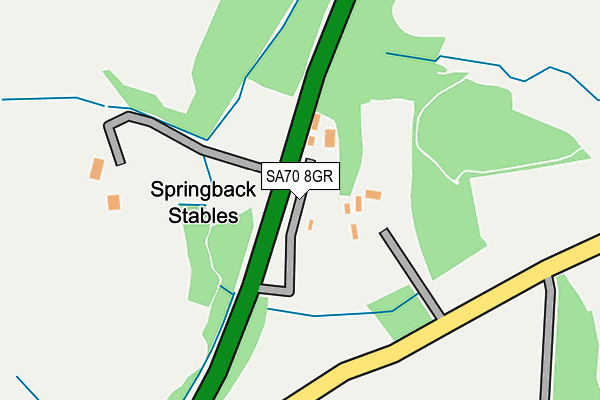 SA70 8GR map - OS OpenMap – Local (Ordnance Survey)