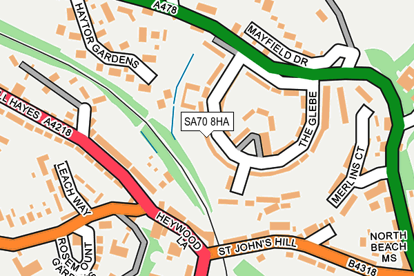 SA70 8HA map - OS OpenMap – Local (Ordnance Survey)