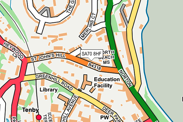 SA70 8HF map - OS OpenMap – Local (Ordnance Survey)