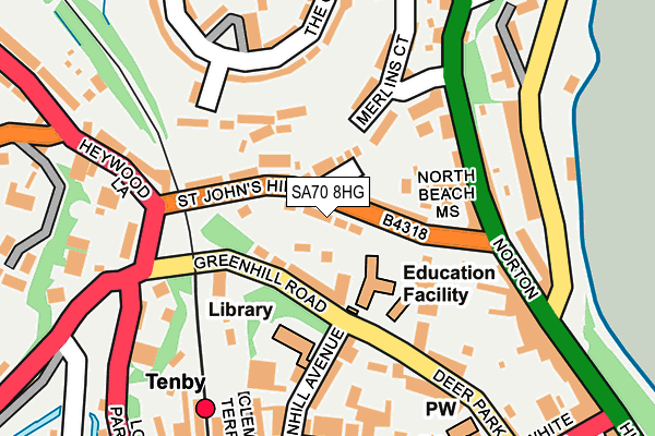 SA70 8HG map - OS OpenMap – Local (Ordnance Survey)