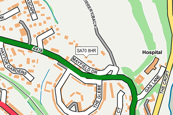 SA70 8HR map - OS OpenMap – Local (Ordnance Survey)