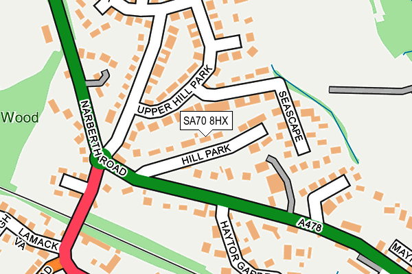 SA70 8HX map - OS OpenMap – Local (Ordnance Survey)