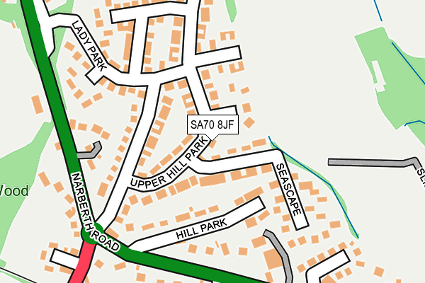 SA70 8JF map - OS OpenMap – Local (Ordnance Survey)