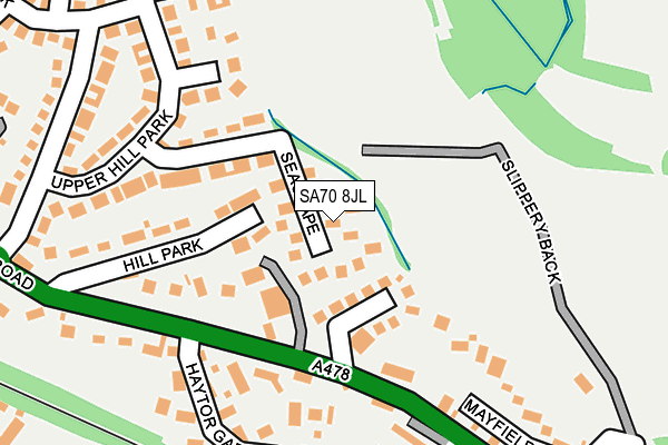 SA70 8JL map - OS OpenMap – Local (Ordnance Survey)