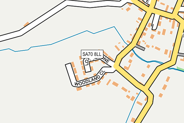 SA70 8LL map - OS OpenMap – Local (Ordnance Survey)