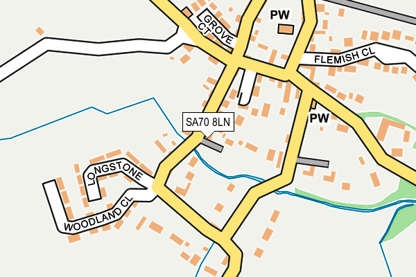SA70 8LN map - OS OpenMap – Local (Ordnance Survey)