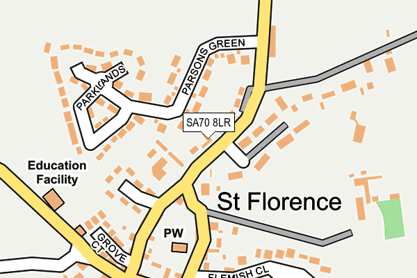 SA70 8LR map - OS OpenMap – Local (Ordnance Survey)