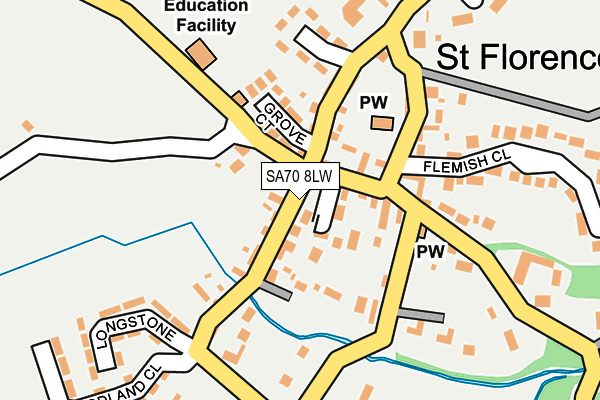 SA70 8LW map - OS OpenMap – Local (Ordnance Survey)