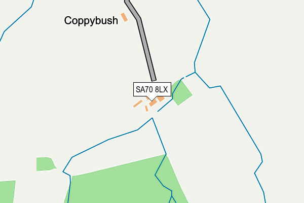 SA70 8LX map - OS OpenMap – Local (Ordnance Survey)