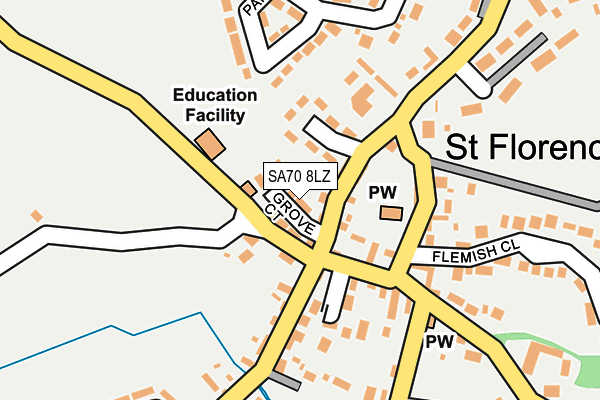 SA70 8LZ map - OS OpenMap – Local (Ordnance Survey)