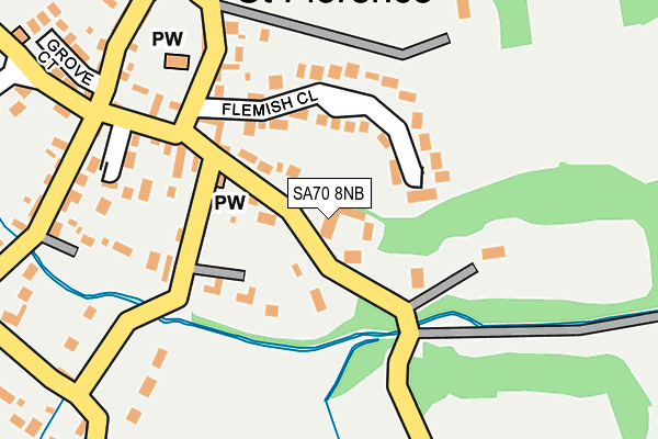 SA70 8NB map - OS OpenMap – Local (Ordnance Survey)