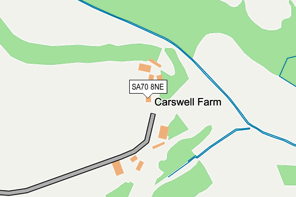 SA70 8NE map - OS OpenMap – Local (Ordnance Survey)