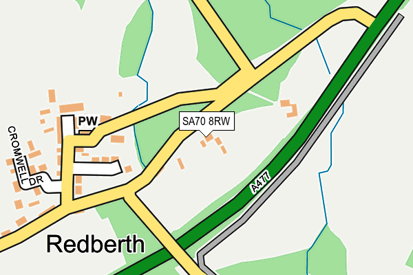 SA70 8RW map - OS OpenMap – Local (Ordnance Survey)