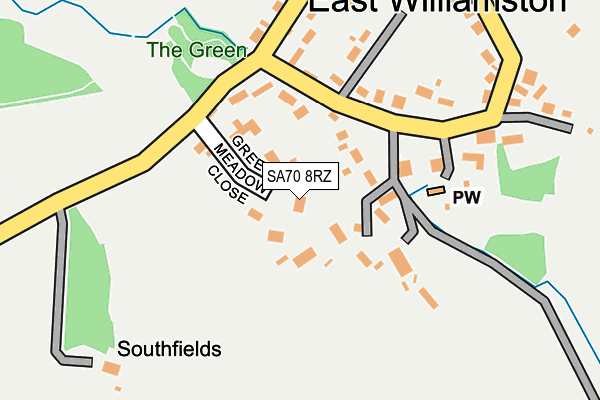 SA70 8RZ map - OS OpenMap – Local (Ordnance Survey)