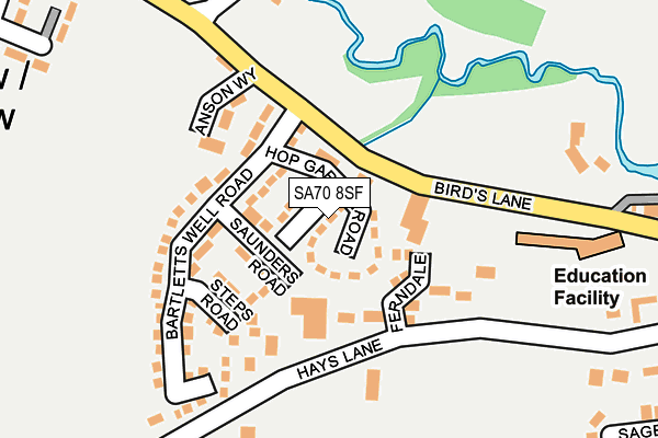 SA70 8SF map - OS OpenMap – Local (Ordnance Survey)