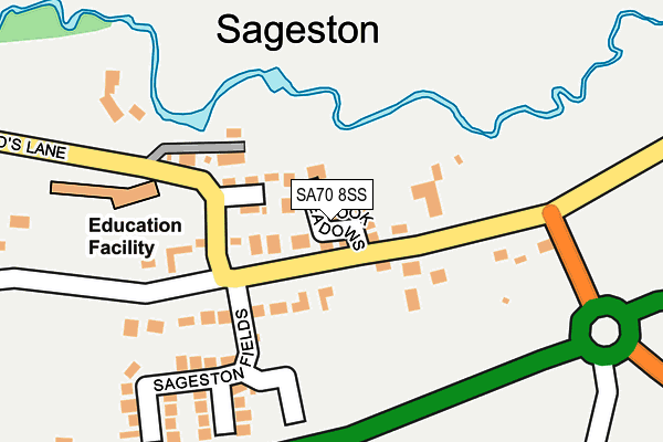 SA70 8SS map - OS OpenMap – Local (Ordnance Survey)