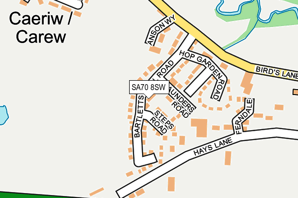 SA70 8SW map - OS OpenMap – Local (Ordnance Survey)