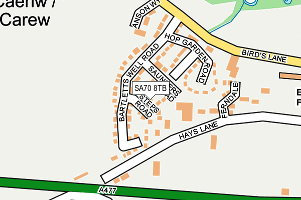 SA70 8TB map - OS OpenMap – Local (Ordnance Survey)