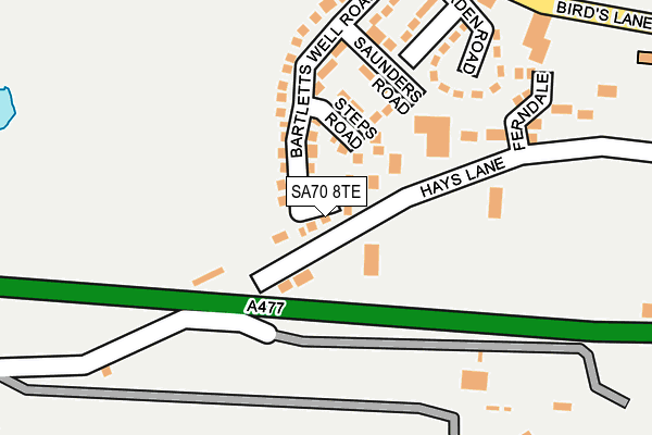 SA70 8TE map - OS OpenMap – Local (Ordnance Survey)