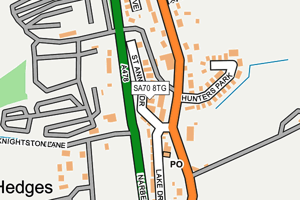 SA70 8TG map - OS OpenMap – Local (Ordnance Survey)