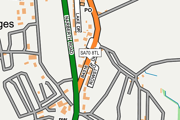 SA70 8TL map - OS OpenMap – Local (Ordnance Survey)