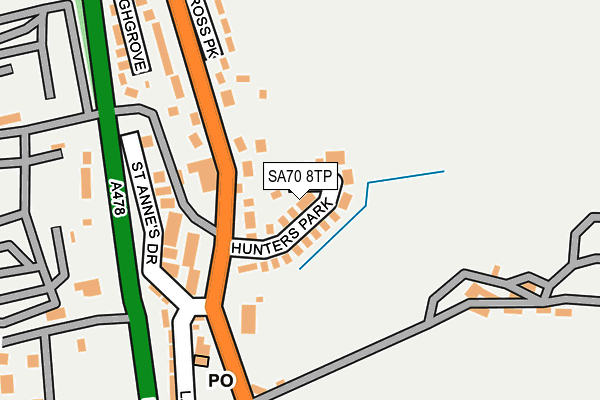 SA70 8TP map - OS OpenMap – Local (Ordnance Survey)