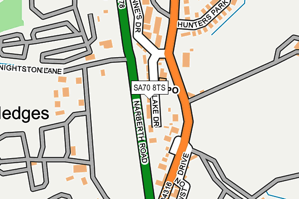 SA70 8TS map - OS OpenMap – Local (Ordnance Survey)