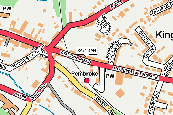 SA71 4AH map - OS OpenMap – Local (Ordnance Survey)