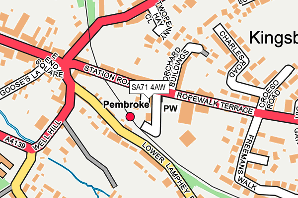 SA71 4AW map - OS OpenMap – Local (Ordnance Survey)