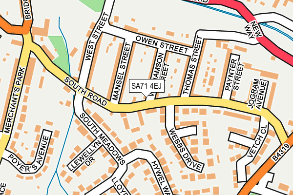 SA71 4EJ map - OS OpenMap – Local (Ordnance Survey)