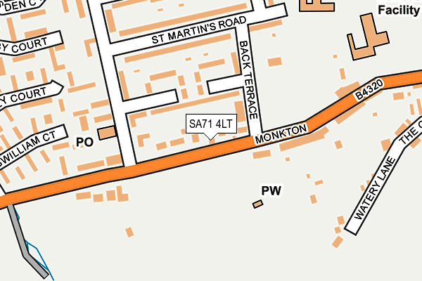 SA71 4LT map - OS OpenMap – Local (Ordnance Survey)