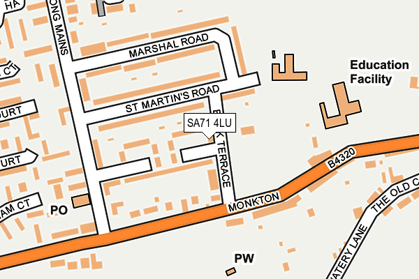 SA71 4LU map - OS OpenMap – Local (Ordnance Survey)