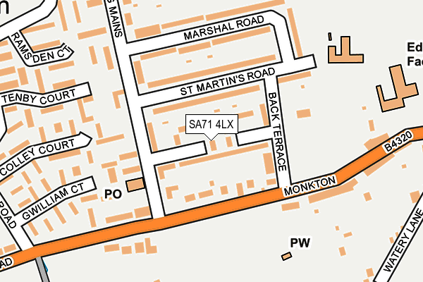 SA71 4LX map - OS OpenMap – Local (Ordnance Survey)