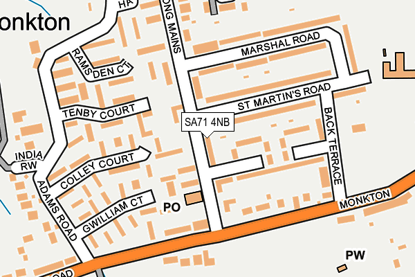 SA71 4NB map - OS OpenMap – Local (Ordnance Survey)
