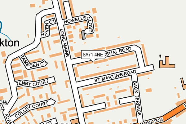 SA71 4NE map - OS OpenMap – Local (Ordnance Survey)