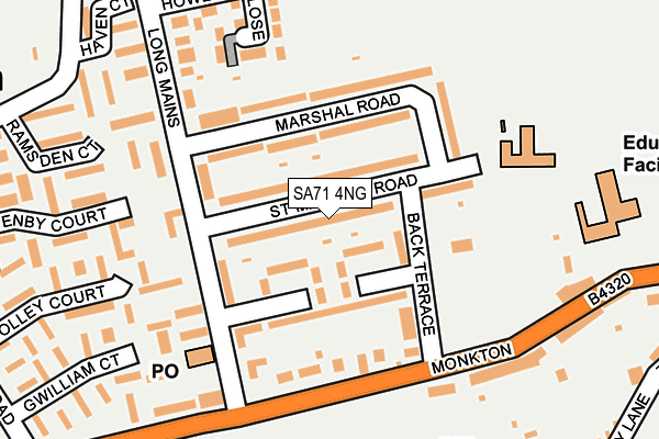 SA71 4NG map - OS OpenMap – Local (Ordnance Survey)