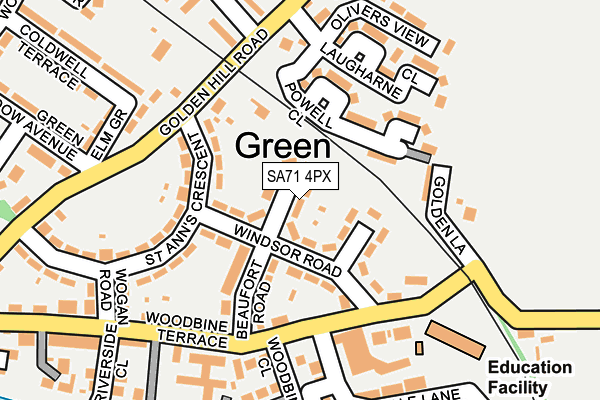 SA71 4PX map - OS OpenMap – Local (Ordnance Survey)
