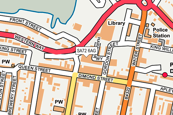 SA72 6AG map - OS OpenMap – Local (Ordnance Survey)