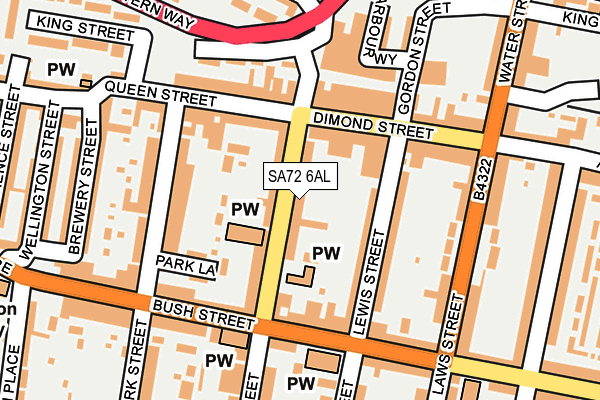 SA72 6AL map - OS OpenMap – Local (Ordnance Survey)