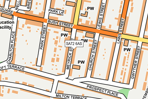 SA72 6AS map - OS OpenMap – Local (Ordnance Survey)