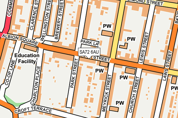 SA72 6AU map - OS OpenMap – Local (Ordnance Survey)