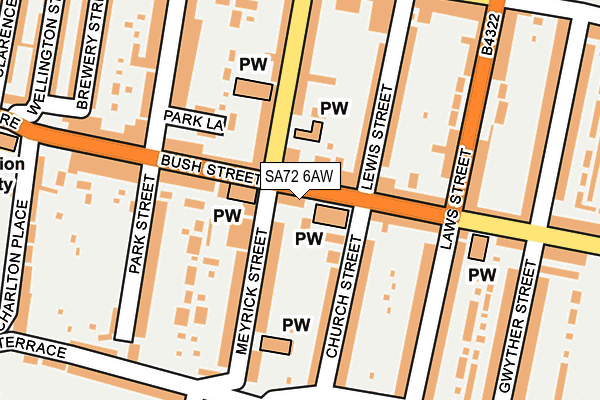 SA72 6AW map - OS OpenMap – Local (Ordnance Survey)